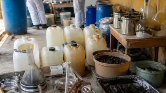 Fuerzas federales desmantelan laboratorio de metanfetamina en Culiacán y aseguran 100 kg