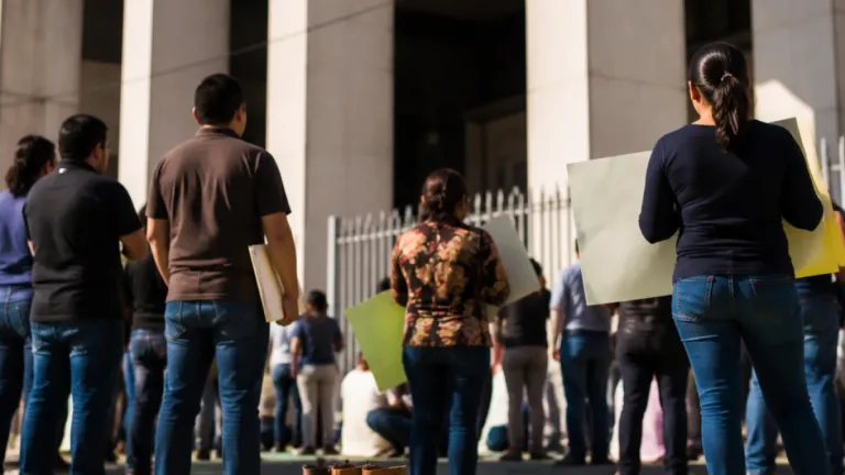 Trabajadores del Poder Judicial en Hidalgo protestan y exigen certeza sobre sus plazas
